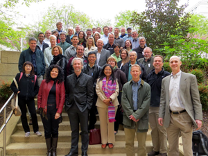 Group of CCIWG members on stairs outside
